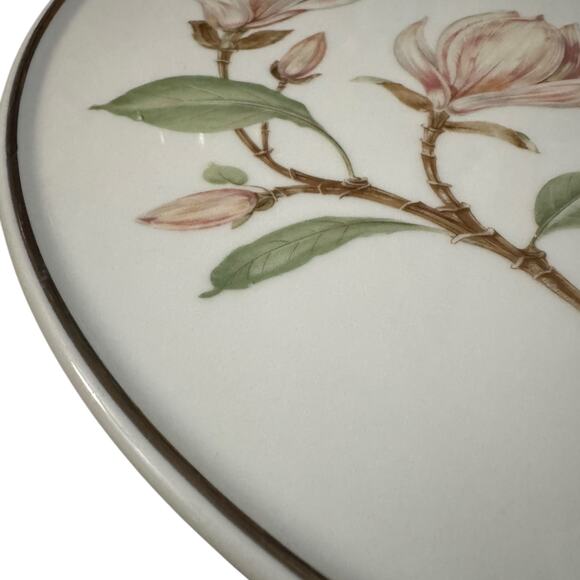 Vintage 1970 Hutschenreuther Magnolia Chop Plate – Noblesse, Gold Trim - Picture 2 of 3